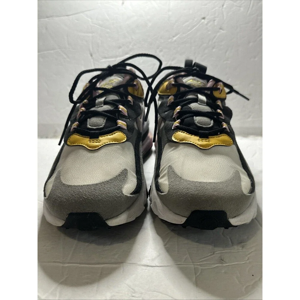Nike Air‎ Max 270 React Youth Size 7 Black White Pink Yellow Running Sneakers